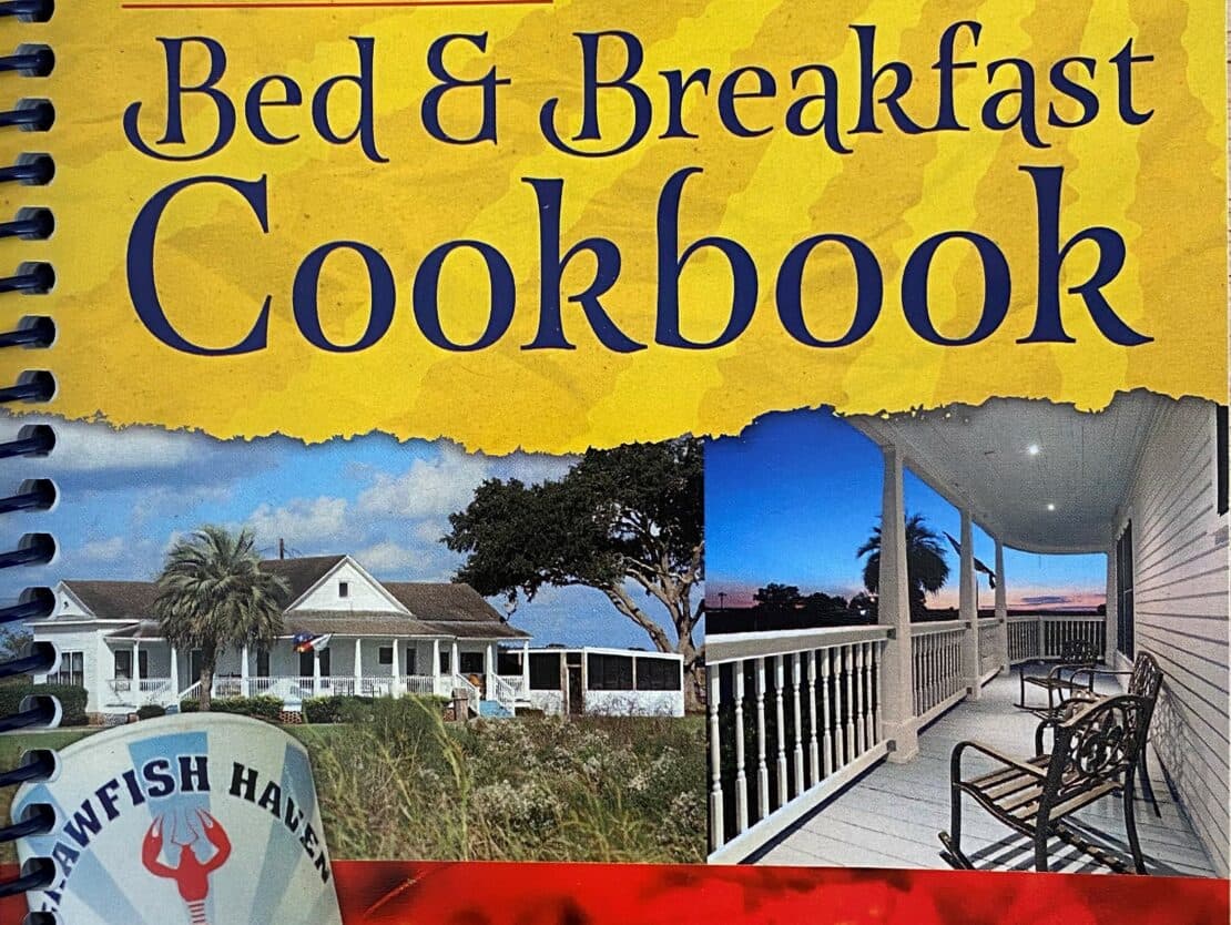 Cover of a Bed & Breakfast Cookbook featuring images of a cozy house and a porch.